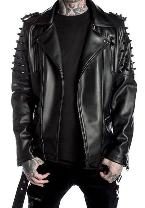 Sullivan King, Black Leather Jacket Men, Stylish Leather Jacket, Studded Leather Jacket, Studded Jacket, Mens Gear, Zippers Fashion, Biker Jackets, Jackets Women