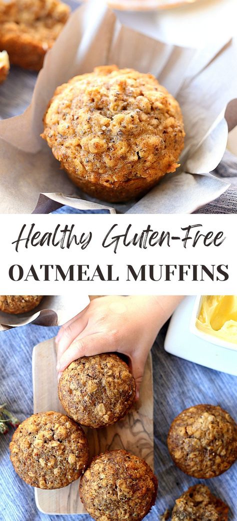 Healthy Oat Muffins, Gluten Free Oatmeal Muffins, Easy Oatmeal Muffins, Gluten Free Breakfast Muffins, Oat Muffins Healthy, Oatmeal Breakfast Muffins, Chia Seed Muffins, Paleo Oatmeal, Oatmeal Muffins Healthy