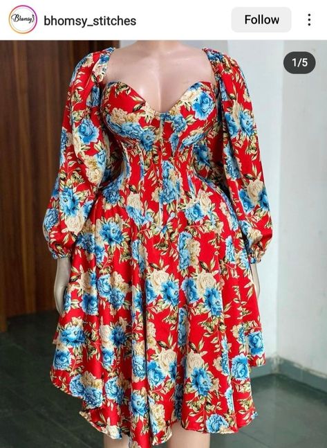 Long Ankara Flare Gown, Materials Short Gown Styles, Flare Gown Styles, Latest Gown Styles, Classy Style Outfits, Materials Gown Style, Corset Fashion Outfits, Classy Short Dresses, Modest Dresses Fashion