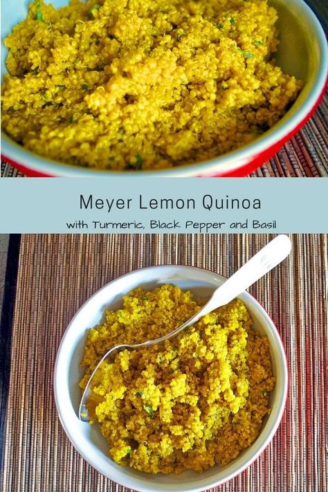 Turmeric Quinoa Recipe, Lemon Quinoa, Aphrodisiac Foods, Turmeric Black Pepper, Eat Something, Vegetarian Side Dishes, Turmeric Health Benefits, Turmeric Benefits, Meyer Lemon