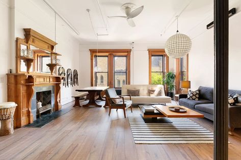 Harlem Brownstone for Sale Has Six Fireplaces and Soapstone Counters - Curbed NY Cornue Range, Brownstone Interiors, La Cornue Range, Soapstone Counters, City People, Manhattan Ny, Home Tech, New Property, Wide Plank