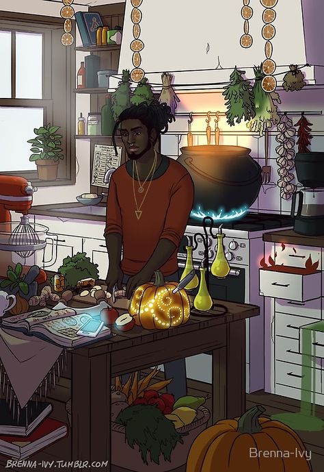 "Modern Male Witch Kitchen" by Brenna-Ivy | Redbubble Modern Male Witch, Spirit Witch, Witch Kitchen, Male Witch, Modern Magic, Witch Design, Modern Witch, Spirit Week, Halloween Designs