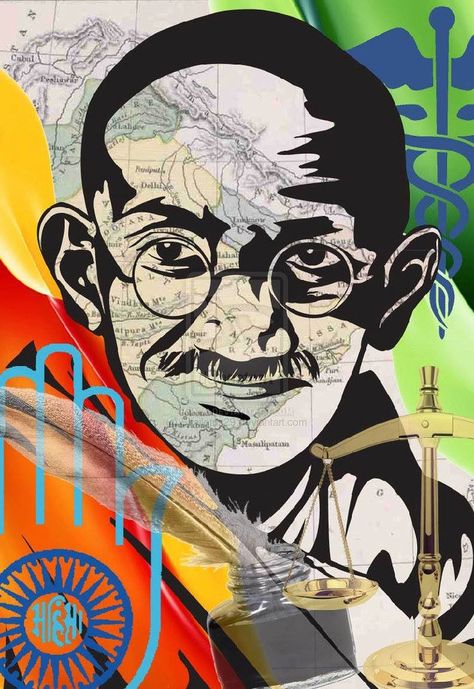 MAHATMA GANDHI - "A man who was completely innocent, offered himself as a sacrifice for the good of others, including his enemies, and became the ransom of the world. It was a perfect act." Boarders Designs For Projects, India Poster, Three Wise Monkeys, Pen Art Work, Buddha Art Drawing, Drawing Competition, Animal Illustration Art, Poster Drawing, Art Poster Design