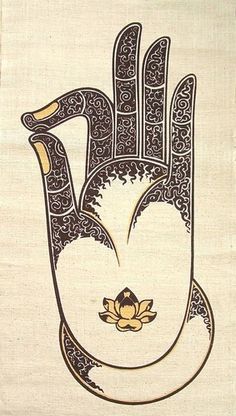 Hemp Wall, Vitarka Mudra, Gyan Mudra, Arte Yoga, Zen Yoga, Hand Gesture, Madhubani Art, Tibetan Art, Madhubani Painting