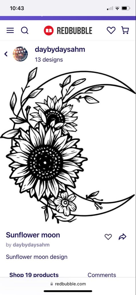 Owl And Crescent Moon Tattoo, Crescent Moon Sunflower Tattoo, Sunflower With Moon Tattoo, Witchy Sunflower Tattoo, Moon With Sunflowers Tattoo, Moon And Sunflower Tattoo, Sunflower Moon Tattoo, Sunflower And Moon Tattoo, Sunflower Wrist Tattoo