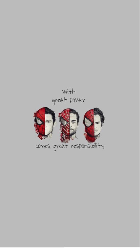 Simplistic Spiderman Wallpaper, Spider Man Wallpaper With Great Power Comes Great Responsibility, Spider Man Quotes Wallpaper, Spiderman Wallpaper Quotes, Types Of Spiderman, Spiderman Quotes Aesthetic, Tom Holland Spiderman Aesthetic, With Great Power Comes Responsibility, Spiderman Aesthetic Wallpaper