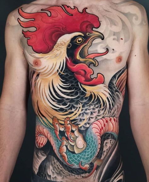 Single Tattoo, Rooster Tattoo, Reaper Tattoo, Sick Tattoo, Wicked Tattoos, Naruto Tattoo, Irezumi Tattoos, Body Suit Tattoo, Modern Tattoos