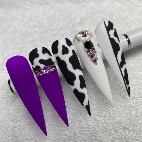 Stilleto Nails Designs, Pop Art Nails, Animal Print Nails Art, Simple Spring Nails, Easter Nail, Cow Nails, Art Deco Nails, Stiletto Nails Designs, Dope Nail Designs