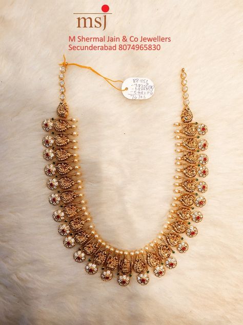 Kameshwari Jewellery, Bottu Mala, Marriage Jewellery, Haram Designs, Gold Jhumka, Simple Jewellery, Long Haram, Gold Jhumka Earrings, Gold Jewels Design