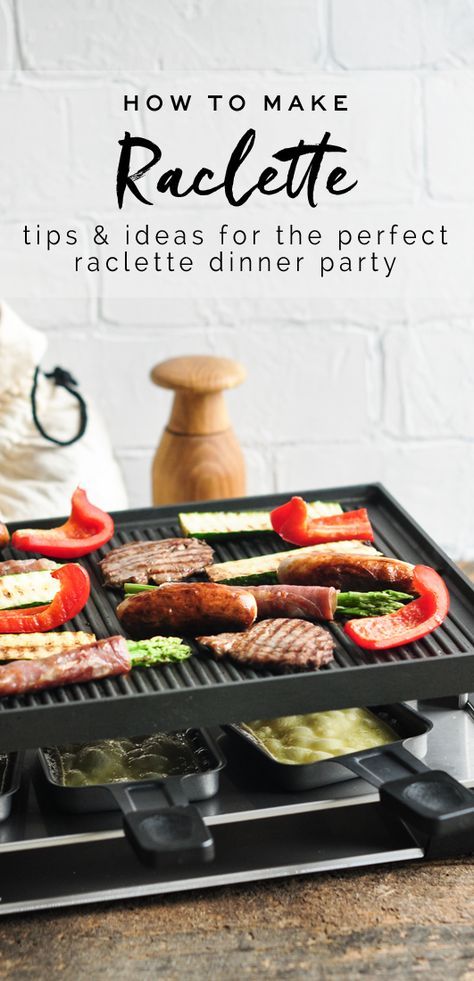 Raclette Recipes Dinners, Raclette Ideas, Raclette Dinner Party, Raclette Recipes, Raclette Party, Raclette Cheese, Swiss Recipes, Raclette Grill, Fondue Party