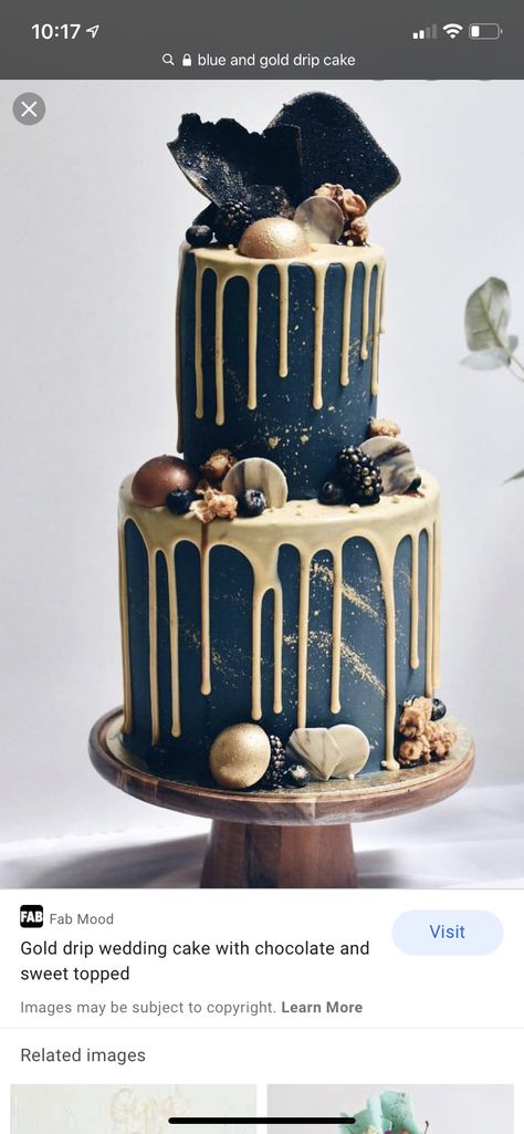 Navy Blue Wedding Cakes, Moms 60th, 60th Bday, Creative Wedding Cakes, Cupcakes Ideas, Gold Drip, Winter Wedding Cake, Wedding Cake Recipe, Chocolate Wedding Cake