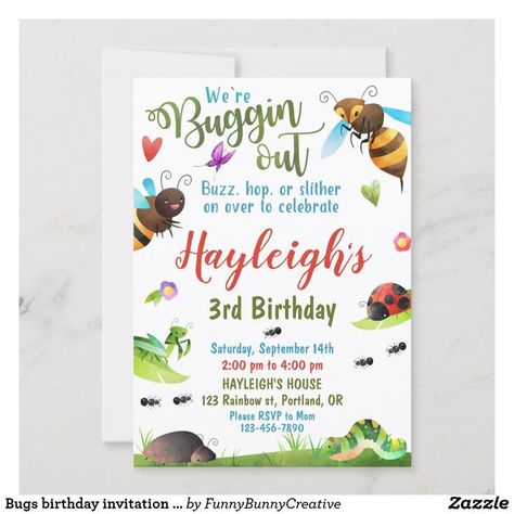 Ladybug First Birthday, Old Bug, Summer Birthday Invitations, First Birthday Invite, Summer Invitation, Insects Theme, 1st Birthday Invitation, Boy Birthday Invitations, Kids Party Supplies