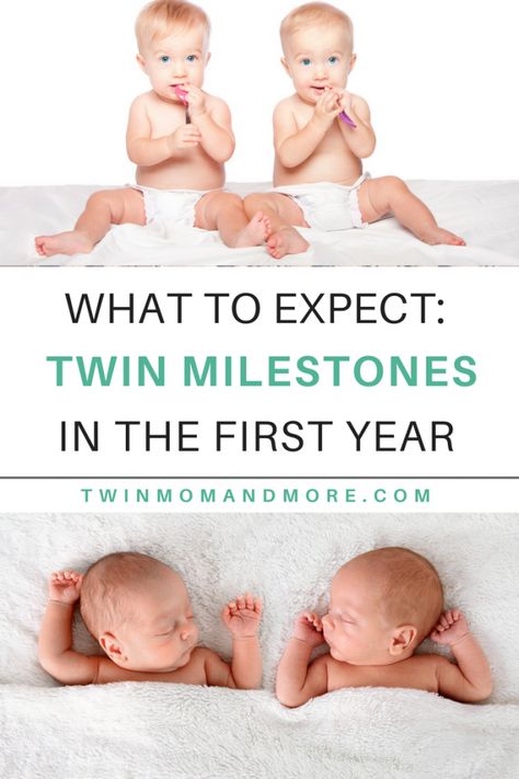 Twin Milestones to Expect During the First Year: What to expect during the firsr year with twins! Here are 7 milestones that are unique to twins. #expectingtwins #newborntwins #twinsfirstyear #twinsdevelopment #raisingtwins Monthly Picture Ideas, Raising Twins, Kids Fever, Milestone Pictures, Expecting Twins, Breastfed Baby, Newborn Twins, Baby Sleep Problems, Twin Pregnancy