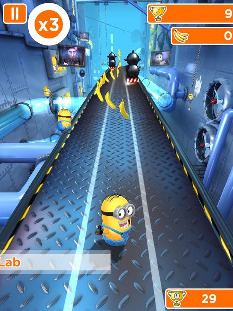 Minion running Minion Run, Minions Kids, Minion Rush, Runner Games, Game Concept, Happy Meal, Game Ui, Mobile Game, Jurassic World