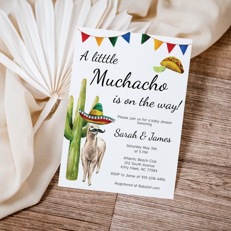 Fiesta Baby Shower Invitations, Baby Shower Garcon, Mexican Desert, Boy Baby Shower Themes, Fiesta Baby Shower, Desert Cactus, Invitation Baby Shower, Lets Celebrate, Editable Invitations