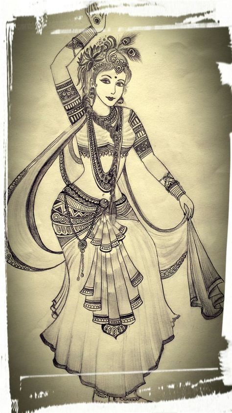 Pen Art Work, Fabric Painting Techniques, Dancing Drawings, Boho Art Drawings, Kalamkari Painting, Nature Art Drawings, Pencil Sketch Images, Cool Pencil Drawings, Goddess Artwork