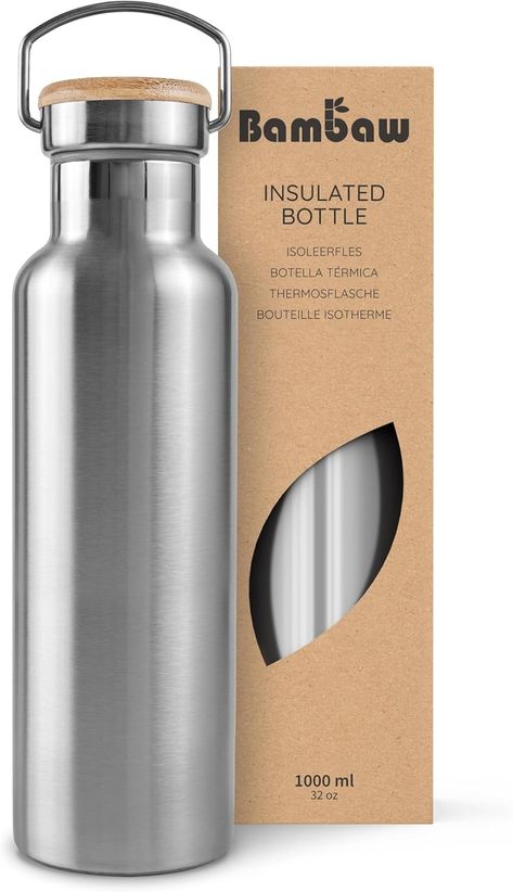 Bambaw 32 oz Stainless Steel Water Bottle
https://amzn.to/3yDZ2DZ 1 Litre Water Bottle, Water Bottle Metal, 1 Liter Water Bottle, Foot Massager Machine, Water Bottle Stainless Steel, Large Water Bottle, Gift Baskets For Women, Flask Water Bottle, Metal Water Bottle