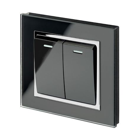 Black Light Switch, Glass Range, Light Switches And Sockets, Light Switches, Wall Boxes, Plug Socket, Large Buttons, Wall Mounted Light, Electrical Supplies