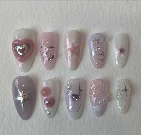 Press On Nails Y2k, Svt Nails, Summer Toe Nails, Pretty Gel Nails, Really Cute Nails, Summer Acrylic Nails, Pink Acrylic Nails, Cute Nail Art, Birthday Nails