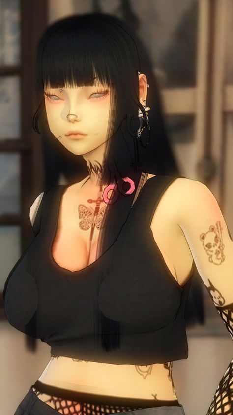 Sims 4 Succubus Mod, Sims 4 Sleeve Tattoo, Sims 4 Download Sims Dump, Goth Gf, Virtual Girl, Sims 4 Characters, Sims Four, Sims 4 Collections, Sims Hair