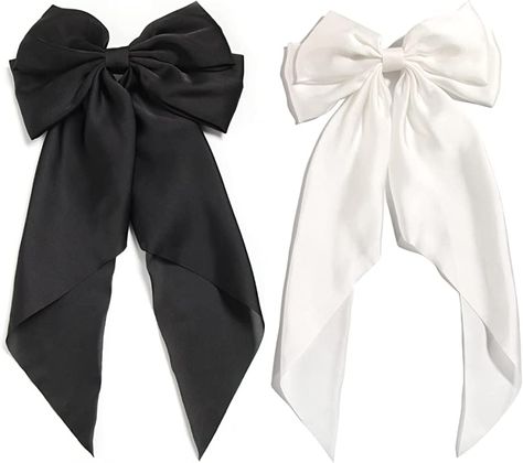 Amazon.com: Hair Bows For Women, Black White Hair, Butterfly Hair Accessories, Black Hair Bows, Hair Bow Clips, White Hair Bows, Big Hair Bows, Large Hair Bows, Bow Hairstyle