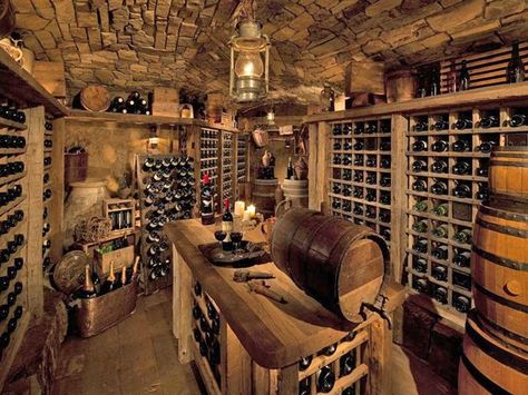 Breathtaking wooden retreat in the mountains Wine Cellar Basement, Wine Dispenser, Home Wine Cellars, Wine Cellar Design, Cellar Design, Wine Room, Tasting Room, Italian Wine, Wine Storage