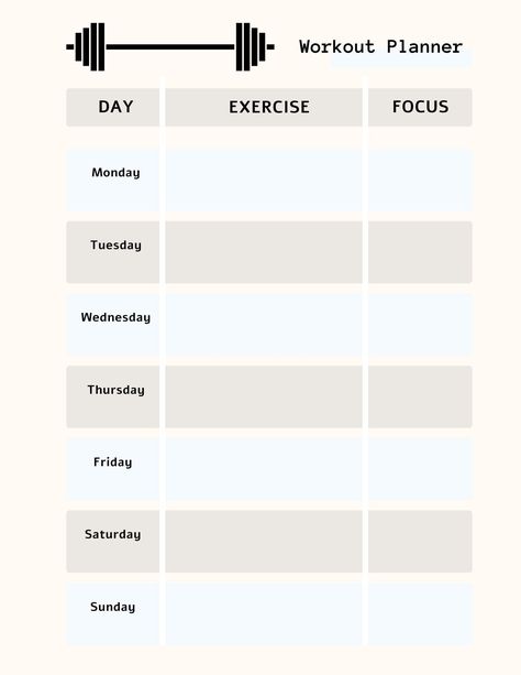 Minimalist workout planner, Weekly workout planner, Digital workout planner, Digital gym planner Workout Plans Template, Work Out Plan Template, Gym Calendar Workout Schedule, Workout Plan Layout, Gym Planner Template, Workout Weekly Schedule, Beginner Calisthenics Workout Plan, Gym Weekly Workout Plan, Fitness Checklist