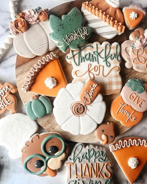 THANKSGIVING Presale! We will be closing the site down on Thursday so make sure to get your orders in now at treatyourselfcookies.com… Leaves Cookies Decorated, Fall Leaves Cookies, Cookie Place Cards, Thanksgiving Cookies Decorated, Friendsgiving Dinner, Leaf Cookies, Thanksgiving Cookies, Cookie Time, Fall Cookies