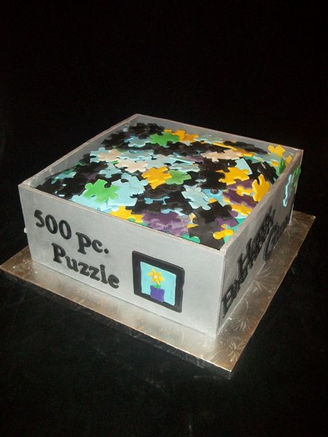 Puzzle cake Jigsaw Cake, Puzzle Cake Ideas, Puzzle Wedding Cake, Puzzle Piece Cake, Puzzle Cake, Jigsaw Puzzle Cake Ideas, Puzzle Birthday Cake, Puzzle Cookies Ideas, Puzzle Piece Theme Party