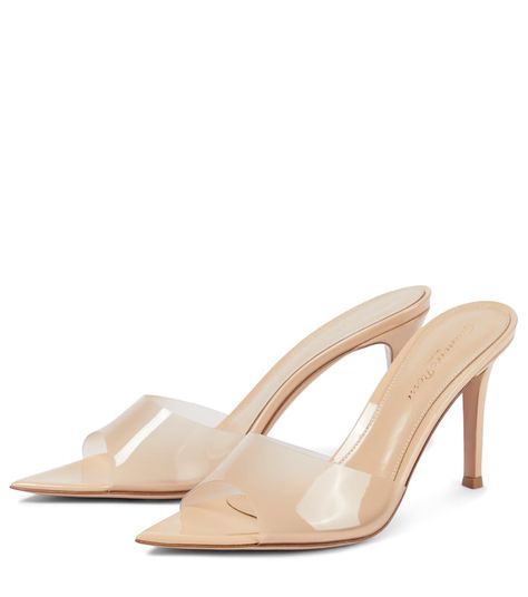 Gianvito Rossi - Elle 85 Plexi and leather sandals | Mytheresa Rossi Shoes, Mid Heel Sandals, Italian Shoes, Buckle Sandals, Block Heels Sandal, Pink Leather, Gianvito Rossi, Shoe Box, Plexus Products