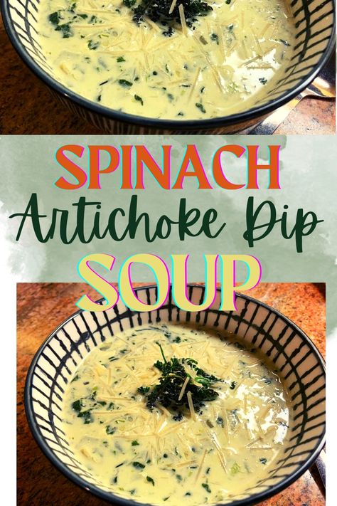 Do you love spinach & artichoke dip? Well here it is in a delicious, creamy soup! #bestcreamsoups #bestsouprecipes #spinachartichokedipsoup #spinachcreamsoup #artichokecreamsoup #artichokespinachcreamsoup #spinachparmesansoup #artichokeparmesansoup #easyspinachartichokesoup #spinachartichokeparmesansoup #easysoupsforfamilies #greatsoupsforcompany #spinacharitchokesoupforentertaining #vegetablecreamsoups #vegetablesoupswithparmesan Spinach Artichoke Dip Soup, Spinach Artichoke Soup, Spinach Soup Recipe, Artichoke Soup, Parmesan Soup, Spinach And Artichoke Dip, Bread Rolls Recipe, Shrimp Soup, Chef Club