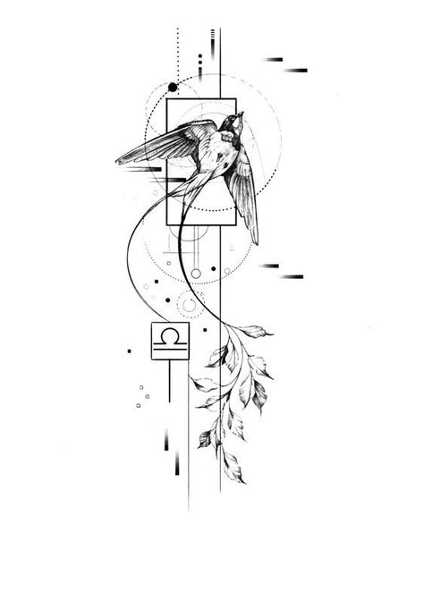 Vertical Tattoo, Geometric Line Tattoo, Animal Tattoo Ideas, Circle Tattoos, Geometric Tattoo Design, Tattoo Graphic, Greek Tattoos, Faded Hair, Hummingbird Tattoo