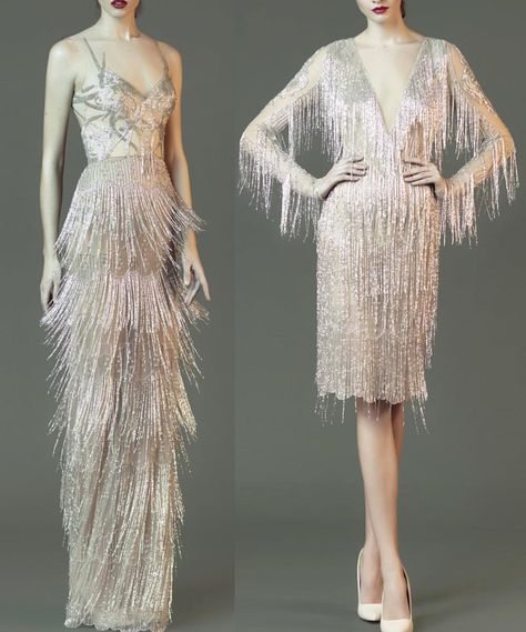 Fringe Clothing, Fringe Dress, 1920s Fashion, Left Or Right, Looks Vintage, Fancy Dresses, Gatsby, Couture Fashion, Art Deco Fashion