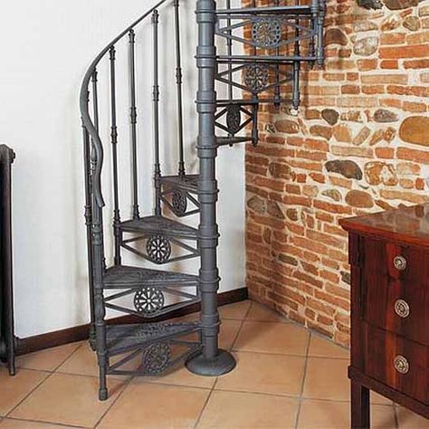 wrought iron stair Wrought Iron Spiral Staircase, Iron Ladder, Spiral Stairs Design, Staircase Kits, Stair Ladder, Rustic Stairs, Tiny House Stairs, Iron Staircase, Wrought Iron Stairs