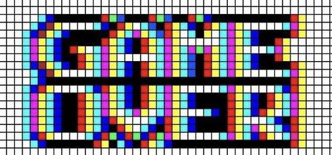 Glitch Cross Stitch, Trippy Pixel Art, Neon Pixel Art, Game Over Pixel, Anime Perler Bead Patterns, Castlevania Wallpaper, Whats Wallpaper, Modele Pixel Art, Easy Perler Beads Ideas