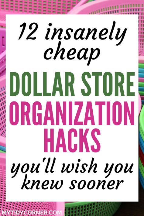 Looking for cheap ways to organize your home? Check out these dollar store organizing ideas to help you organize your home on a budget. You are sure to find these dollar store storage hacks very helpful. Cheap Organizing Ideas, Organizing Hacks Dollar Stores, Organization Life Hacks, Things To Organize, Diy Organization Hacks, Dollar Store Organization Hacks, Decluttering List, Dollar Store Bins, Dollar Store Organization