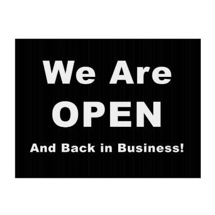 Back In Business Sign, We're Back Sign, Open For Business Sign, We Are Open Sign, Support Small Business Quotes, Happy New Month Quotes, Earn Money On Youtube, Christian Quotes Images, Business Marketing Design