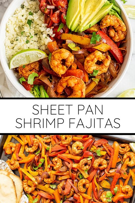 Shrimp Fajitas Bowl, Shrimp Dairy Free Recipes, Gluten Free Recipes For Dinner Sheet Pan, Gluten Free Dairy Free Shrimp Recipes, Dairy Free Shrimp Recipes, Shrimp Fajitas Sheet Pan, Shrimp Fajita Bowl, Gluten Free Shrimp Recipes, Seafood Bowl