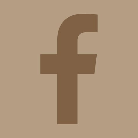 Facebook Brown Logo, Facebook Logo Aesthetic Brown, Aesthetic App Icons Beige Snapchat, Brown Cream Aesthetic App Icons, Brown Logos For Apps, Vintage App Icons Aesthetic, Facebook Logo Aesthetic, Brown Icon App, Facebook App Icon