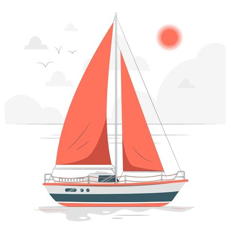 Sail boat concept illustration | Free Vector #Freepik #freevector #maritime #sea-ship #sail #ship Sail Ship, Boat Vector, Ship Vector, Concept Illustration, Sail Boat, Sailing Ships, Graphic Resources, Sailing, Vector Free