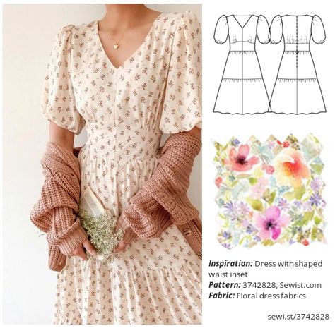 Beginner Dress Pattern, Modest Dress Patterns, Thrifting Vintage, Dress Sewing Patterns Free, Free Pdf Sewing Patterns, Summer Dress Patterns, Sewing Projects Clothes, Dress Patterns Free, Pattern Dress Women