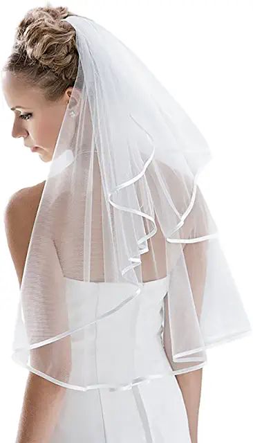 Amazon.ca : white short viel Black Bridal Veil, Bridal Shower Veil, Party Veil, Wedding Veils Short, Veiled Woman, Short Veil, Bride Veil, Wedding Bachelorette Party, Wedding Hairstyles With Veil