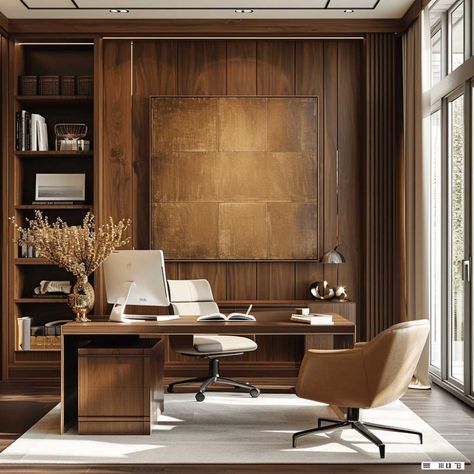 20+ Wall Wood Paneling Ideas to Create a Captivating Home Aesthetic • 333+ Art Images Wall Wood Paneling Ideas, Wall Wood Paneling, Wood Paneling Ideas, Modern Classic Office, Classic Office Interior, Executive Office Design, Paneling Ideas, Executive Home Office, Traditional Dining Rooms