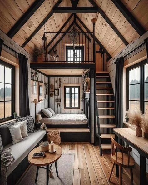 Tiny Home Ideas, Segi Lima, Brooklyn Navy Yard, Tiny House Loft, House Loft, Tiny House Inspiration, Modern Tiny House, Loft House, Tiny Cabin