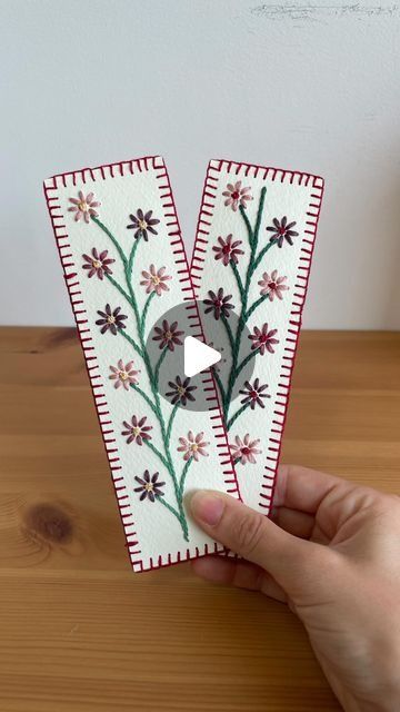 Thread Bookmark, Paper Embroidery, Diy Room, Blanket Stitch, Threading, The Two, Room Diy, Cross Stitch, Two By Two