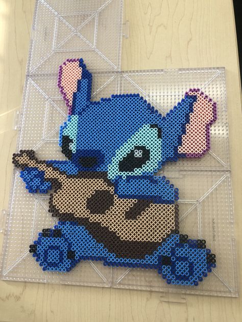 LILO and stitch fuse bead Perler Hama blue 626 experiment disney Fusible Beads Pattern, Fuse Beads Ideas Bluey, Lilo And Stitch Perler Beads, Lilo And Stitch Perler Bead Patterns, Perler Beads Stitch, Perler Bead Stitch, Pixel Art Disney Stitch, Blue Perler Beads, Perleplader Ideas Disney