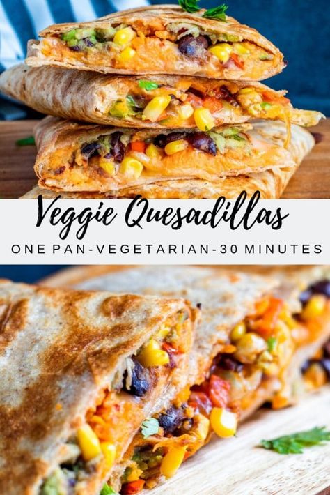 Beans And Sweet Potato, Vegetarische Diners, Vegetarian Quesadillas, Vegetarian Quesadilla, Risotto Alla Milanese, Pasti Sani, Tasty Vegetarian Recipes, Dinner Healthy, Vegetarian Dinners