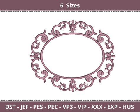 Frame Embroidery Design - Machine Embroidery - 6 Sizes - Instant Download Font Embroidery, Frame Embroidery, Hoop Projects, Framed Embroidery, Free Frames, Online Fonts, Computerized Embroidery Machine, Computerized Embroidery, Embroidery Monogram