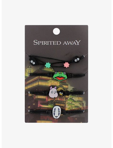 Studio Ghibli Spirited Away Creatures Cord Bracelet Set Haku And Chihiro, Studio Ghibli Collection, Minecraft Outfits, Studio Ghibli Characters, Soot Sprites, Ghibli Artwork, Pretty Jewelry Necklaces, No Face, Cord Bracelet