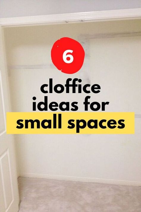 If you don't have a home office turn your closet into a much needed work space. These before and after closet desks organization on a budget will inspire you. How To Close Off A Home Office, Office In A Closet Small, Cloffice Storage Ideas, Closets Turned Into Office Space, Bedroom Closet Conversion Ideas, Adding Closet Space, How To Turn A Closet Into An Office, Small Closet Turned Into Office, Desk In The Closet